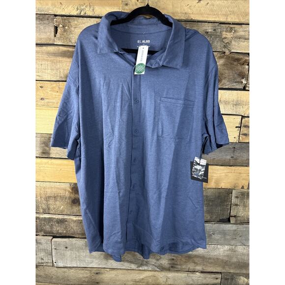 01.Algo AlgoFlex Performance Short Sleeve Shirt, 2XL XXL, Blue - Picture 1 of 6